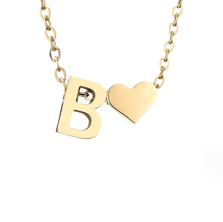 Personalized Gold Initial Heart Necklace