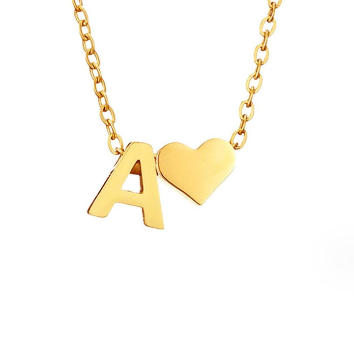 Personalized Gold Initial Heart Necklace