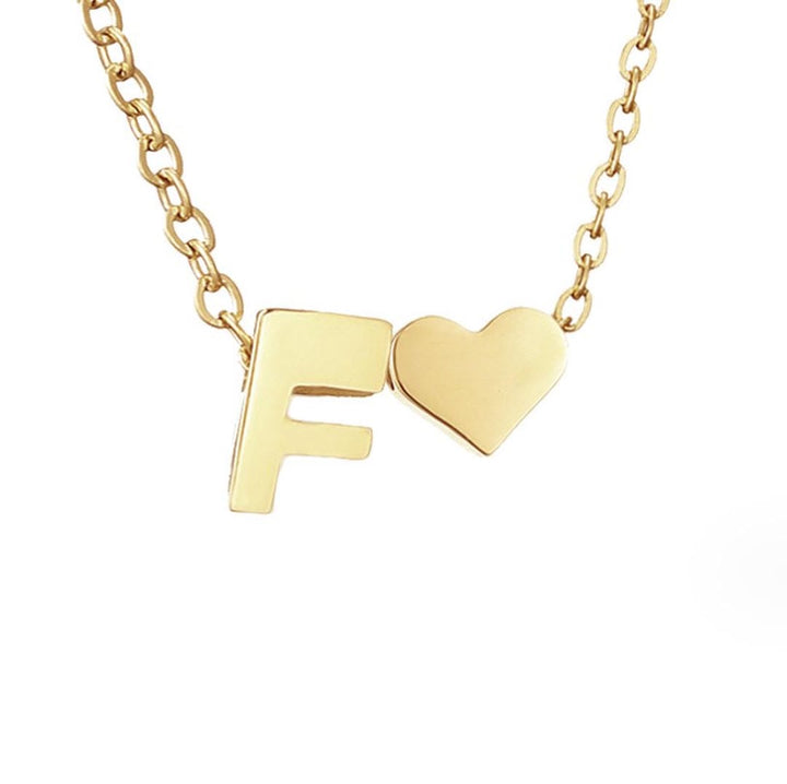 Personalized Gold Initial Heart Necklace