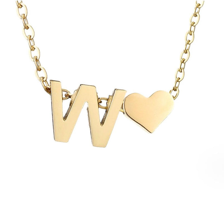 Personalized Gold Initial Heart Necklace