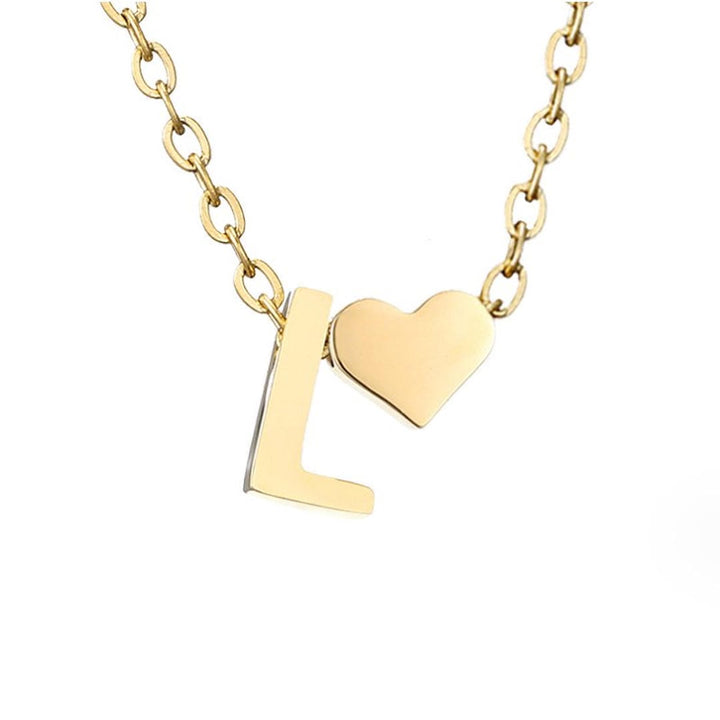 Personalized Gold Initial Heart Necklace