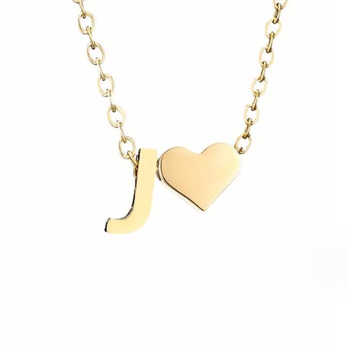 Personalized Gold Initial Heart Necklace