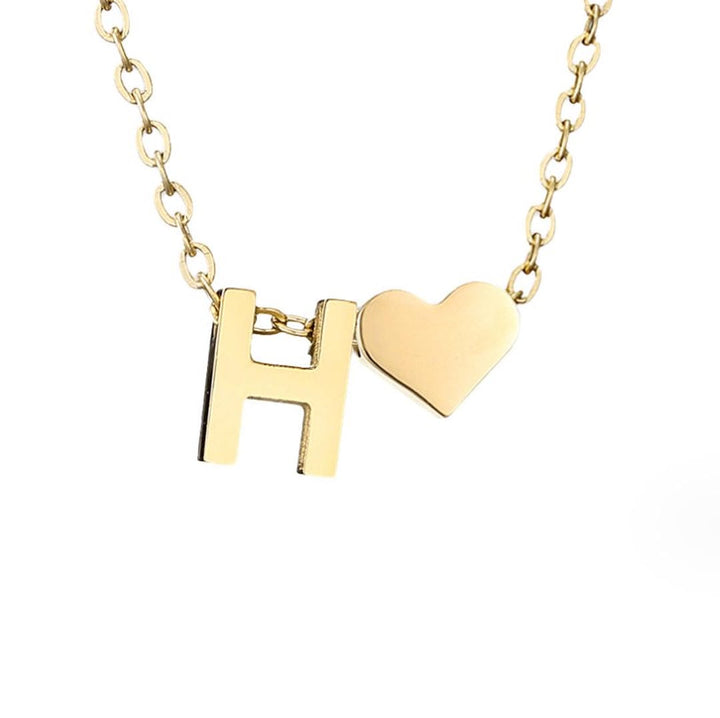 Personalized Gold Initial Heart Necklace