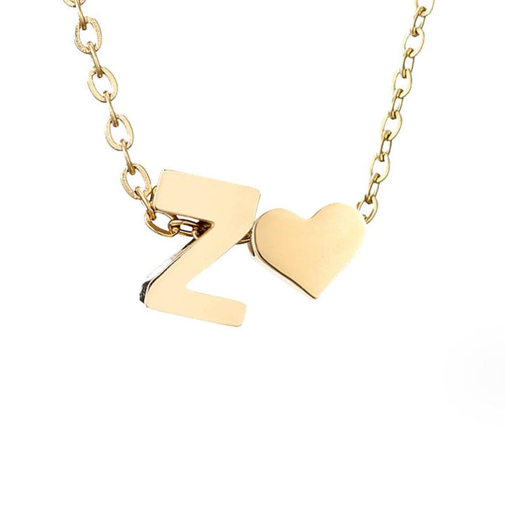Personalized Gold Initial Heart Necklace