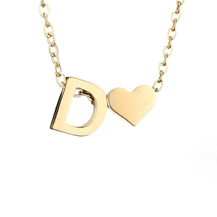 Personalized Gold Initial Heart Necklace