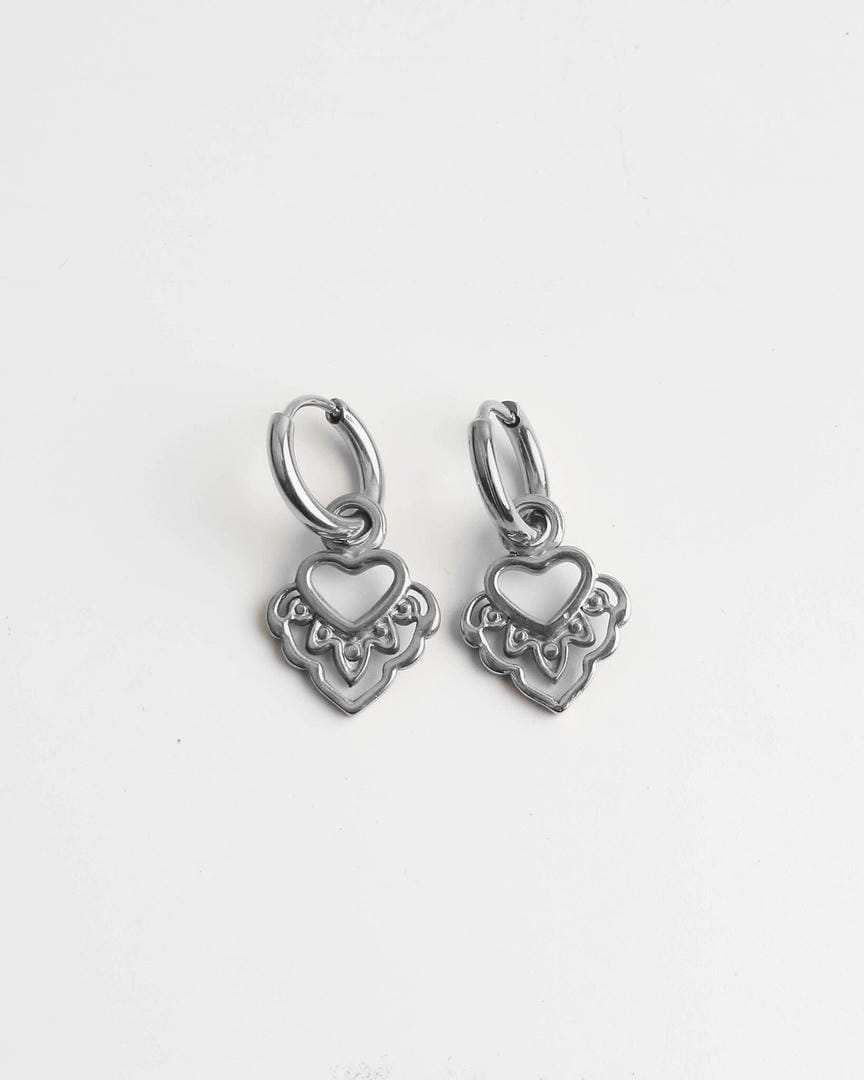 Boho Heart Dangle Earrings