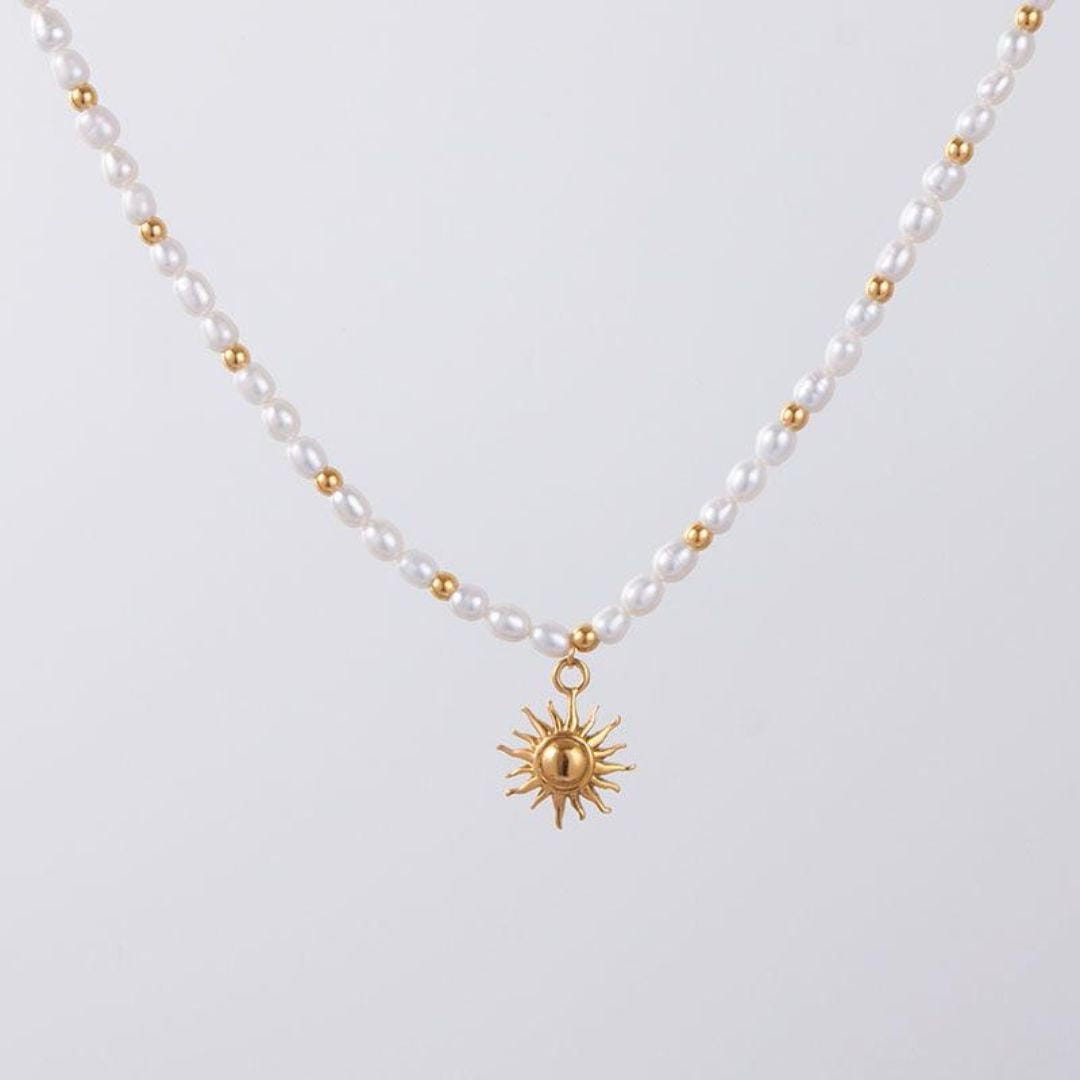 Sunlit Pearl Gold Necklace