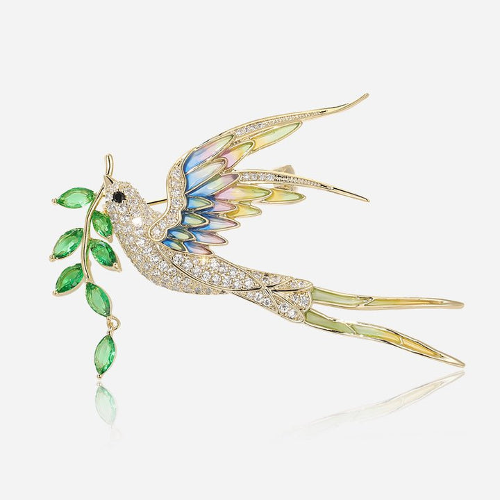Gilded Swallow Brooch