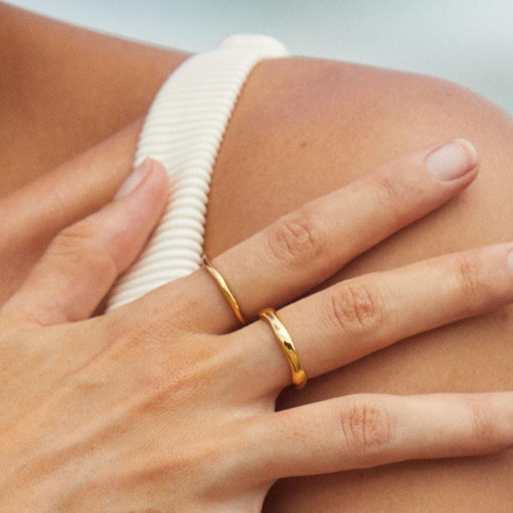 Twin Glow Stackable Ring Duo