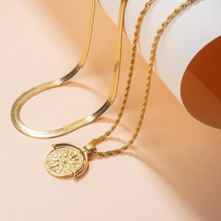 Golden Radiance Necklace Layered Set