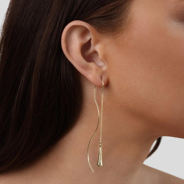 Teardrop Tassel Gold Earrings