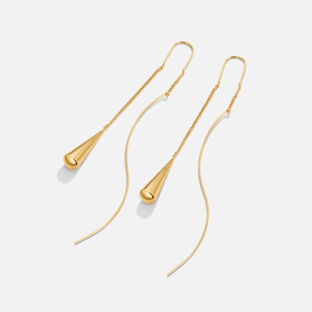 Teardrop Tassel Gold Earrings