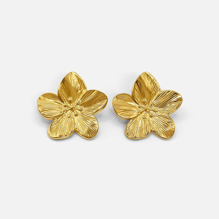 Chic Gold Floral Earrings