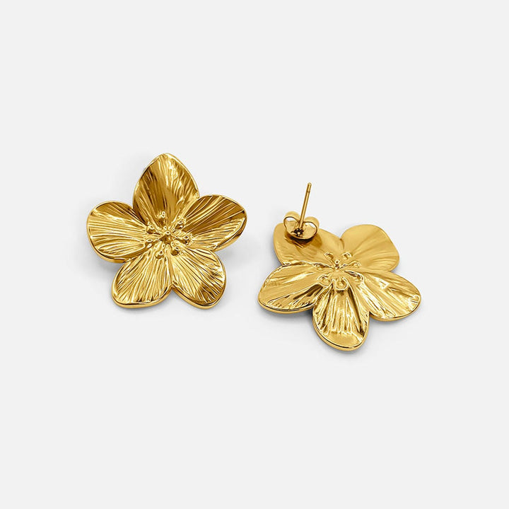 Chic Gold Floral Earrings