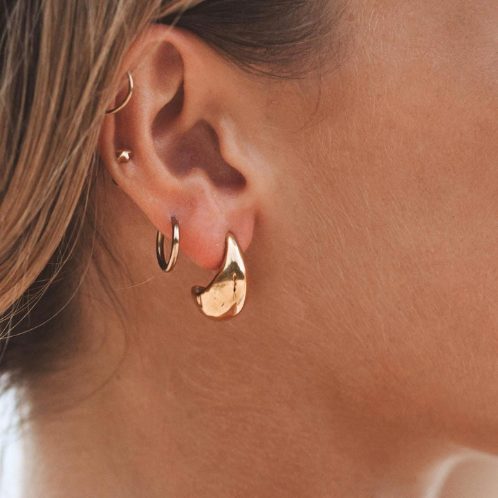 Gold Teardrop Hoop Earrings