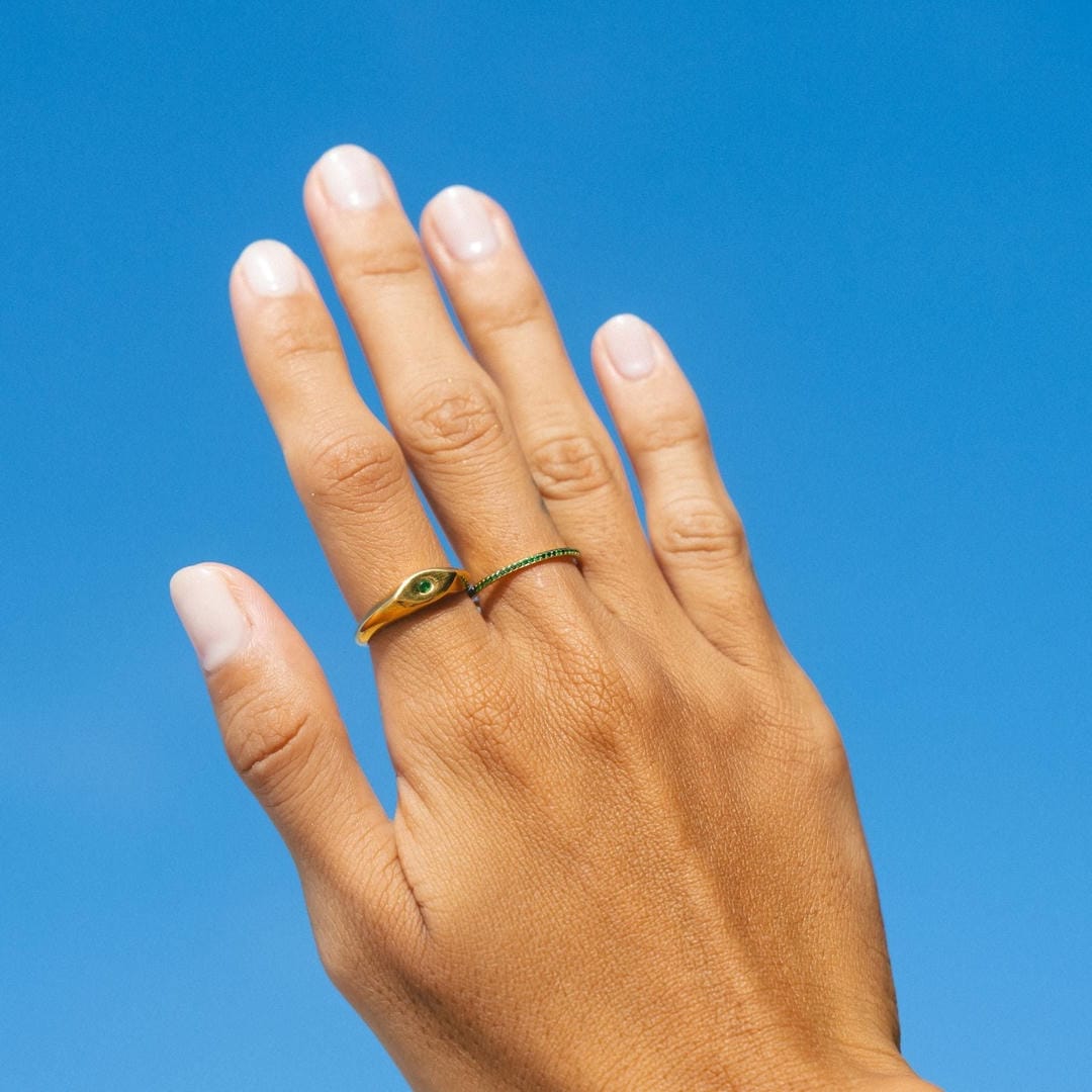 Verdant Sky Zircon Accent Ring