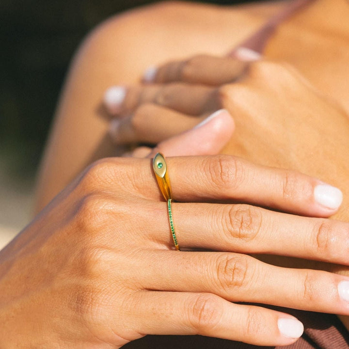 Verdant Sky Zircon Accent Ring