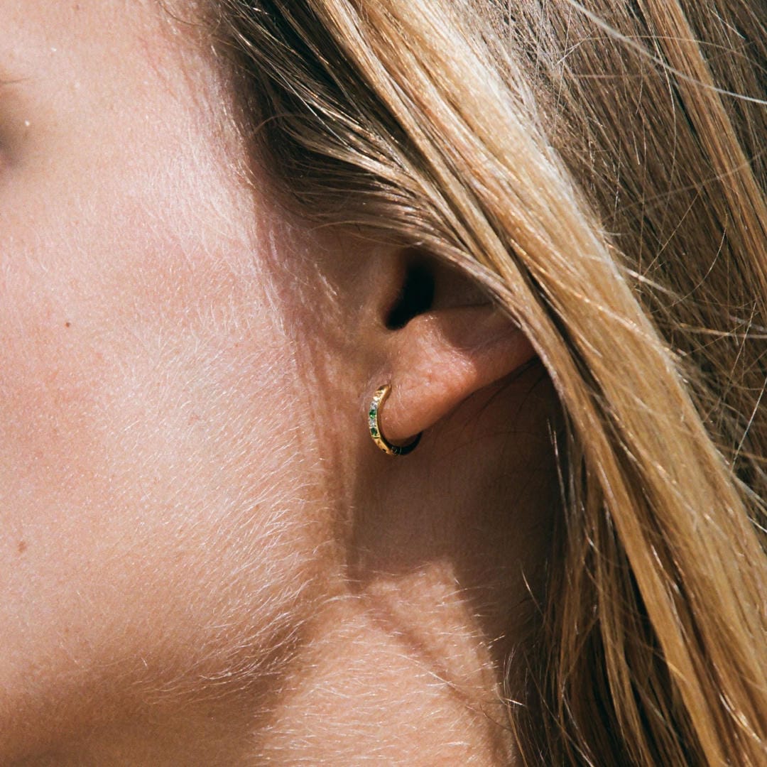 Green Tide Hoop Earrings