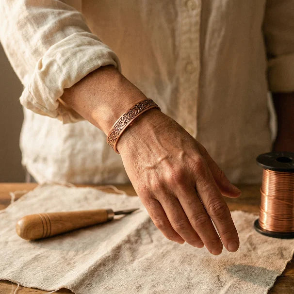 Forest Moss Copper Bracelet