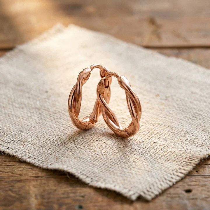 Sculpted Copper Hoop Earrings