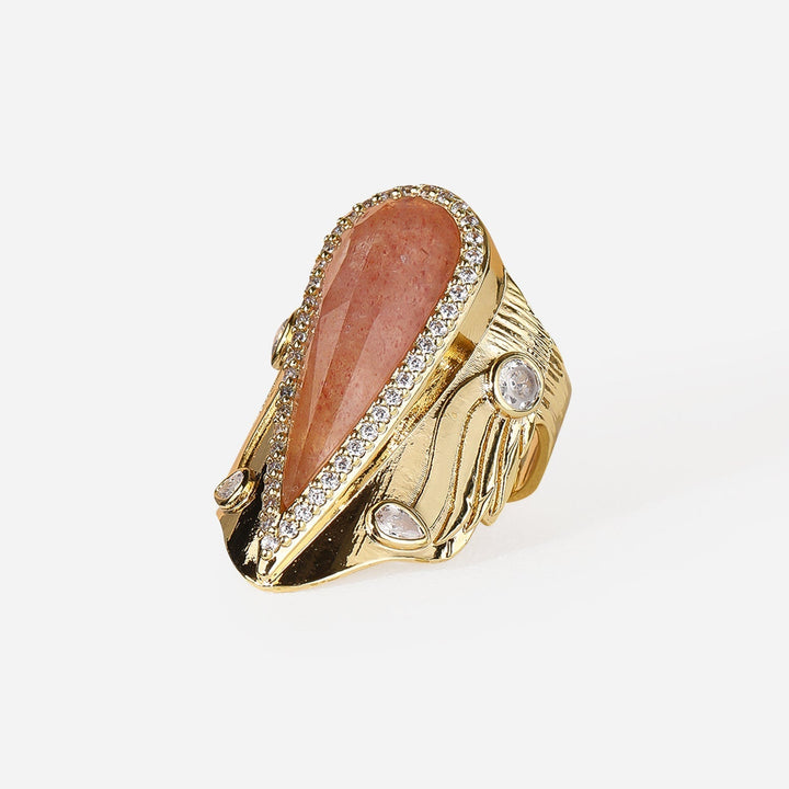 Iconic Teardrop Halo Ring