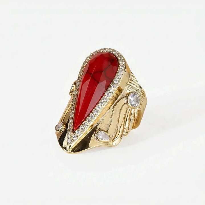 Iconic Teardrop Halo Ring