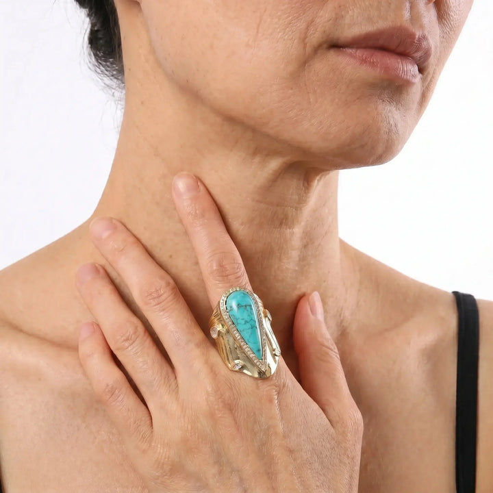 Iconic Teardrop Halo Ring