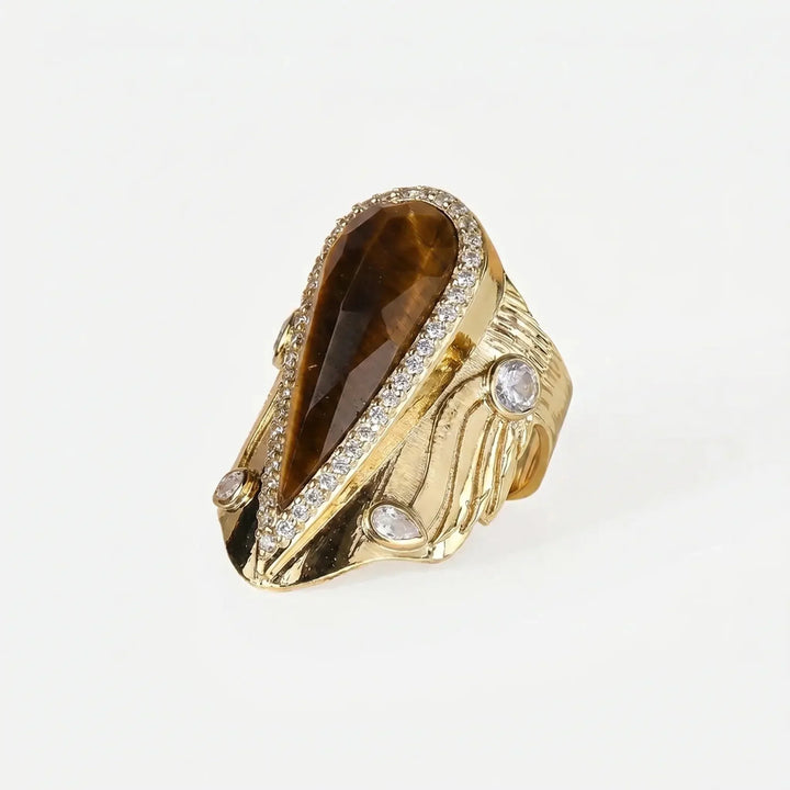 Iconic Teardrop Halo Ring