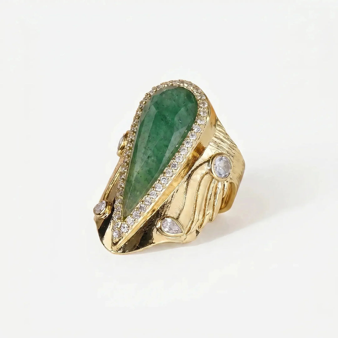 Iconic Teardrop Halo Ring