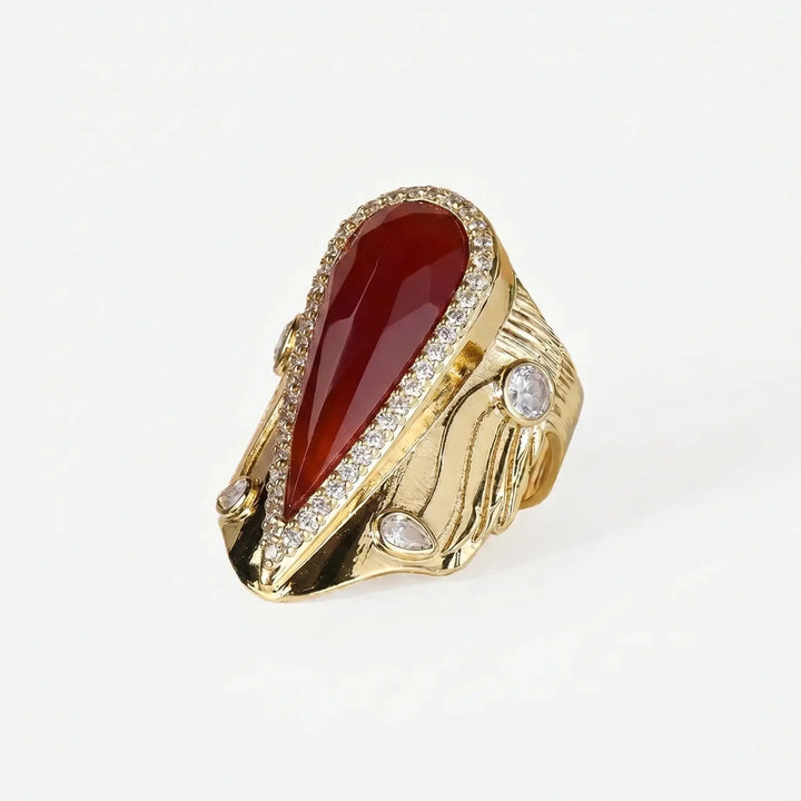 Iconic Teardrop Halo Ring
