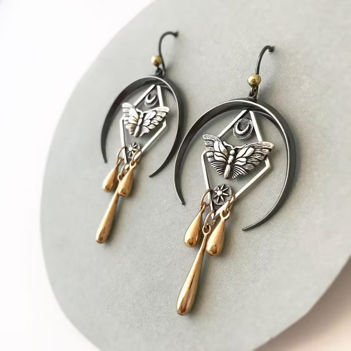 Vintage Moon Kissed Moth Dangles