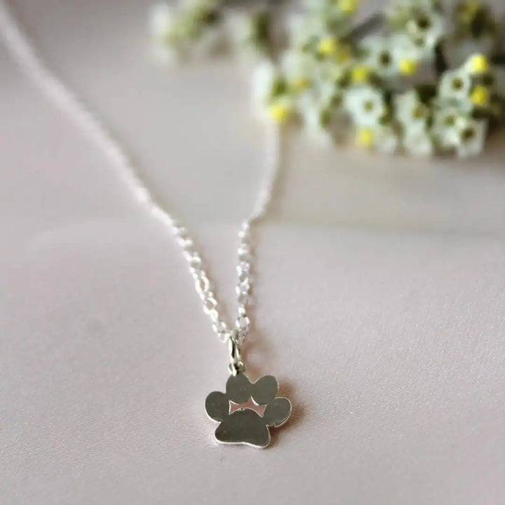 Elegant Silver Paw Necklace