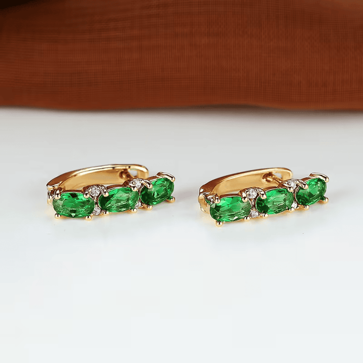 Verdant Emerald Trio Earrings