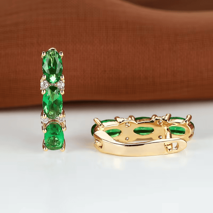 Verdant Emerald Trio Earrings