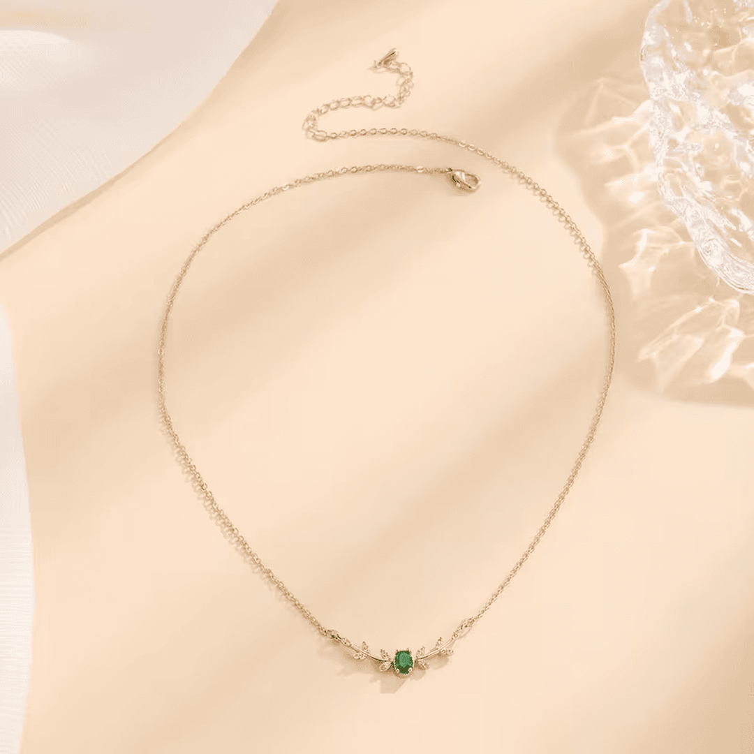 Laurel Bloom Emerald Necklace