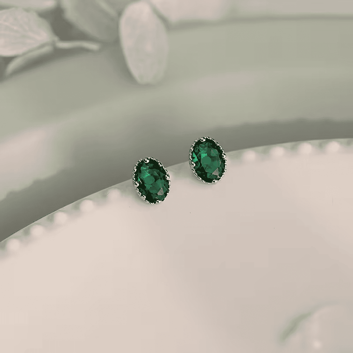 Verdant Oval Emerald Earrings