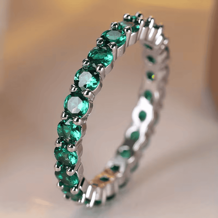 Dainty Emerald  Eternity Ring