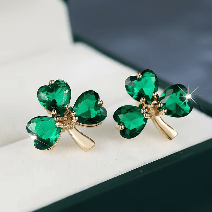 Lucky Clover Emerald Earrings