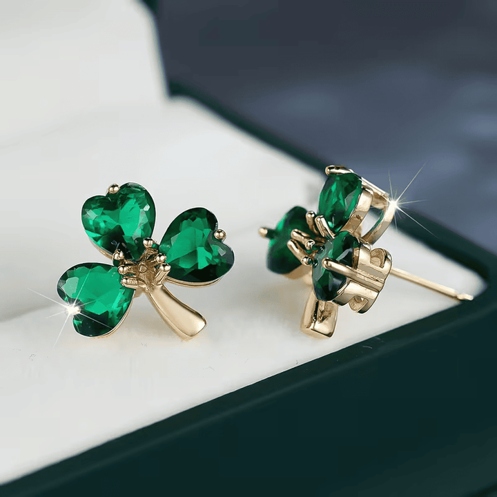 Lucky Clover Emerald Earrings