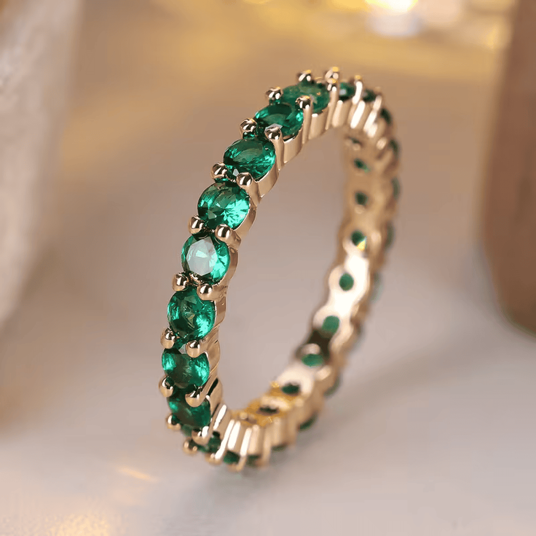 Dainty Emerald  Eternity Ring