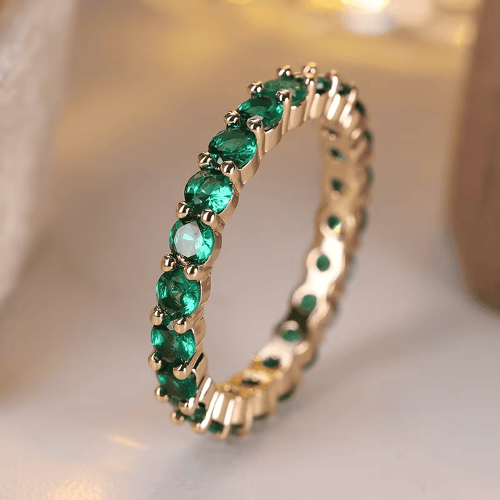 Dainty Emerald  Eternity Ring