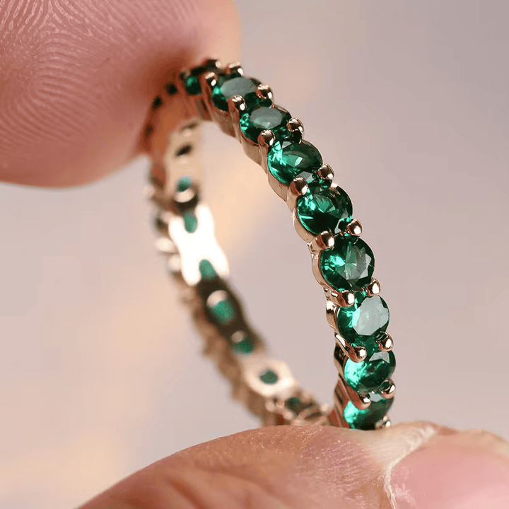 Dainty Emerald  Eternity Ring