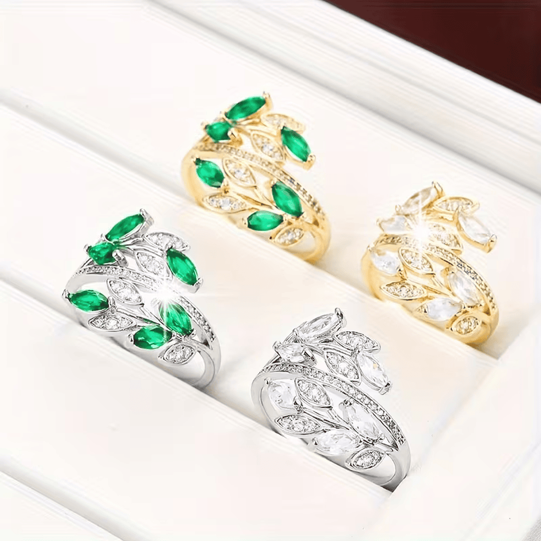 Emerald Olive Garden Ring