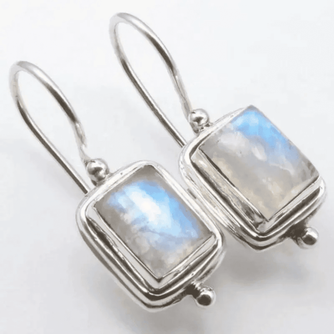 Lustre Square Moonstone Earrings