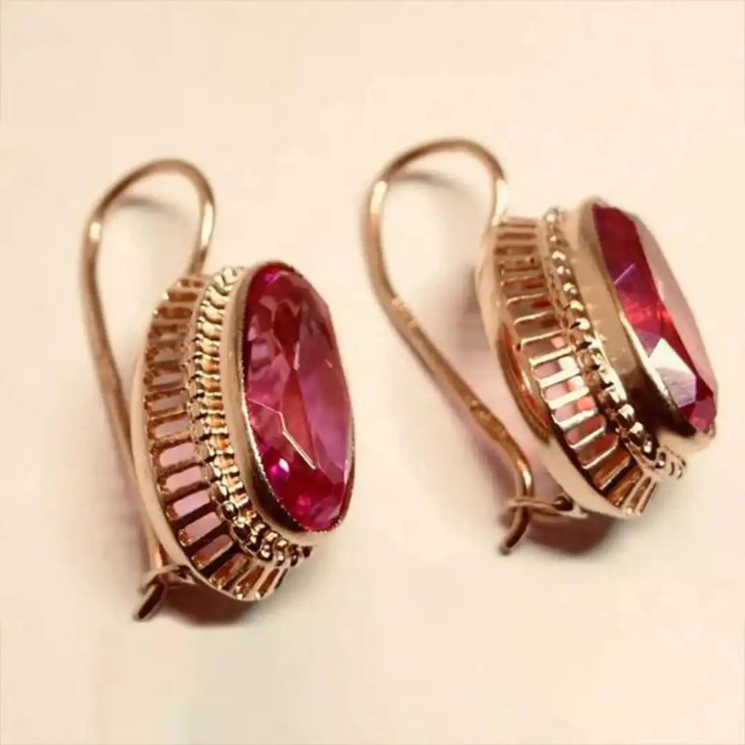 Vintage Red Stone Earrings