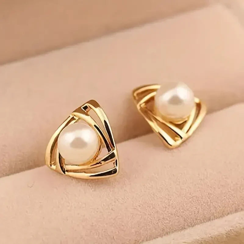Pearl Whisper Gold Earrings