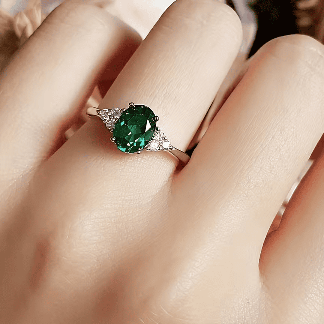 Emerald Crystal Promise Ring