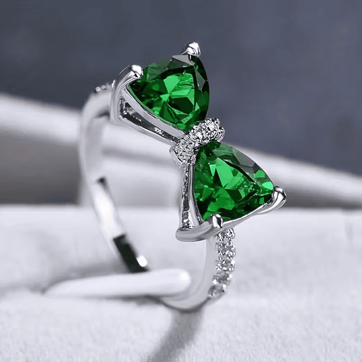 Emerald Crystal Bow Ring