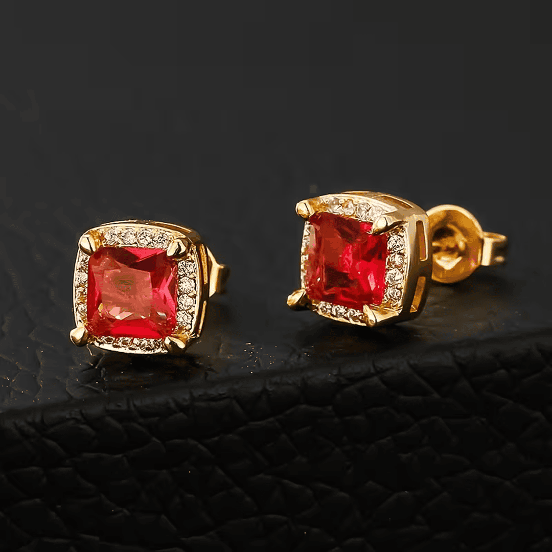 Halo Gold Stud Earrings