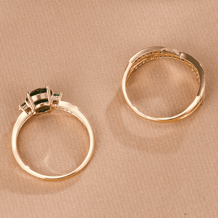 Emerald Duo Ring Set